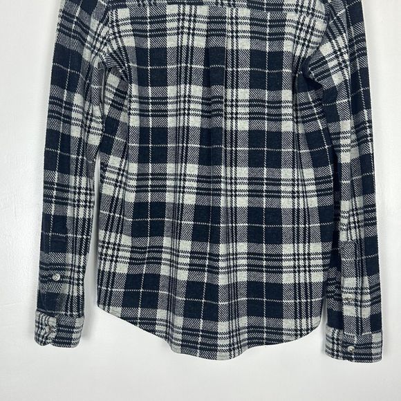 Faherty Legend Sweater Shirt Black Plaid Flannel Button Up Collared Women Sz XS - Picture 10 of 12